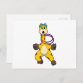 Giraf bij fitness met schommelring briefkaart (Voorkant / Achterkant)