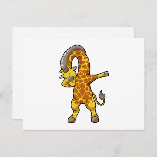 Giraf bij Hip Hop dans Dab Briefkaart (Voorkant / Achterkant)