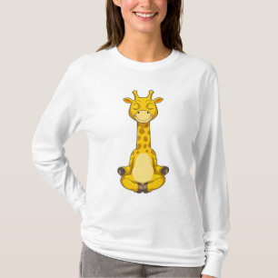 Giraf bij yogameditatie t-shirt