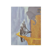 giraf en olifant in de safari notitieblok (Linkerzijde)