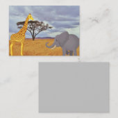 giraf en olifant in de safari visitekaartje (Voorkant / Achterkant)