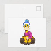 Giraf in de winter met sjaal en hoed briefkaart (Voorkant / Achterkant)