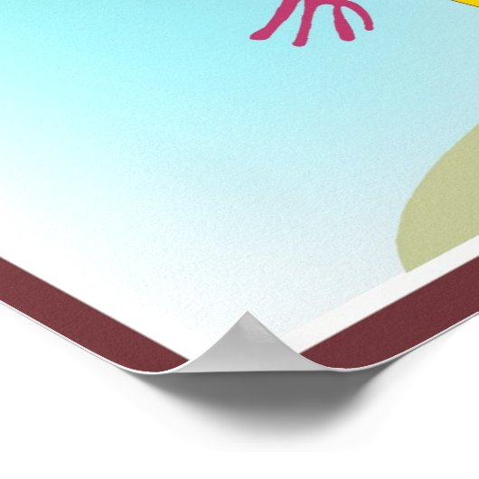 giraf met een paraplu poster (Hoek)