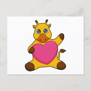 Giraf met Hart Briefkaart