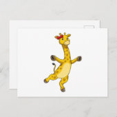 Giraf met lint briefkaart (Voorkant / Achterkant)