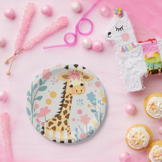 giraf papieren bordje (Feest)