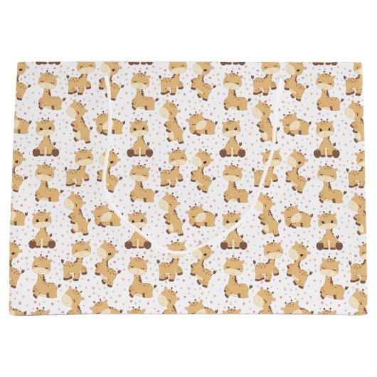 giraf-patroon met schattige titer groot cadeauzakje (Voorkant)