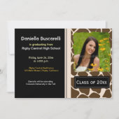 GIRAF PRINT GRADUATIE AANKONDIGING Zwart/Crème (Voorkant)