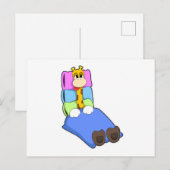 Giraf slaapt met deken en kussen briefkaart (Voorkant / Achterkant)