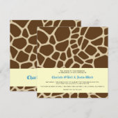 girafdruk; huwelijk kaart (Voorkant / Achterkant)