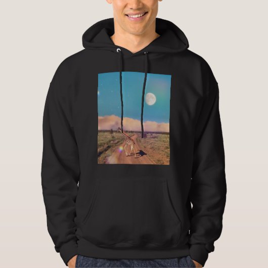 Girafe in Serengeti - Rising Moon Hoodie (Voorkant)