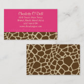 giraferdruk roze visitekaartje (Voorkant / Achterkant)