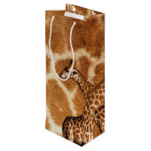 Giraffe 1A-opties Wijn Cadeautas (Achterkant Gekanteld)