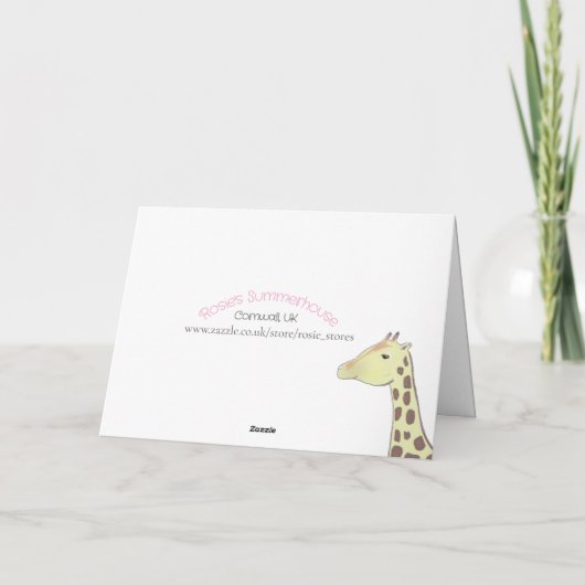 Giraffe 1e bruiloft Jubileum Kaart (Achterkant)