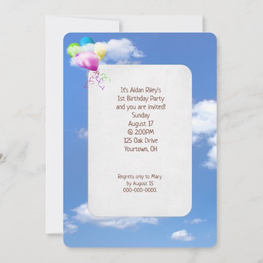 Giraffe 1e verjaardagsfeestje kaart (Achterkant)