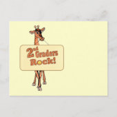 Giraffe "2nd Graders Rock"-ontwerp Briefkaart (Voorkant)