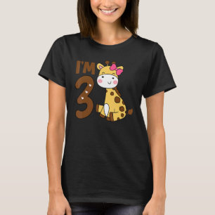 Giraffe 3e verjaardag 3 jaar oude Kinderen T-shirt