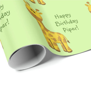 Giraffe Aangepast omslagpapier Cadeaupapier