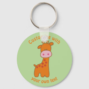 Giraffe aangepaste Cartoon Sleutelhanger