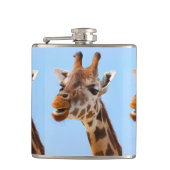 Giraffe Aangepaste kolf voor portret Heupfles (Voorkant)