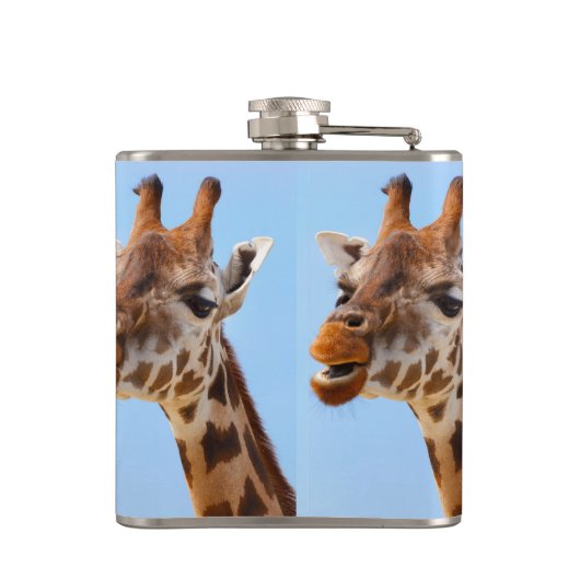 Giraffe Aangepaste kolf voor portret Heupfles (Achterkant)