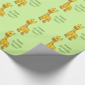 Giraffe Aangepaste Naam Verpakkend Document Cadeaupapier (Hoek)