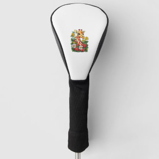 Giraffe Aardbeien en Bloemen Graphic Schattige Gir Golfheadcover