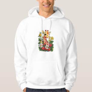 Giraffe Aardbeien en Bloemen Graphic Schattige Gir Hoodie