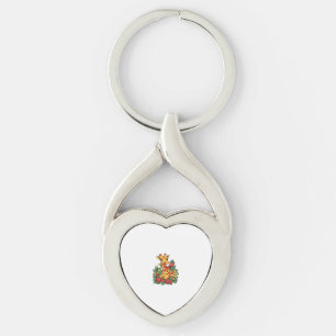 Giraffe Aardbeien en Bloemen Graphic Schattige Gir Sleutelhanger