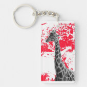 Giraffe, Abstract in rood Sleutelhanger (Voorkant)