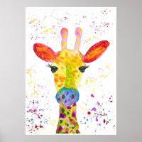 Giraffe Abstracte Dieren Wild Leuke Kunst Regenboo