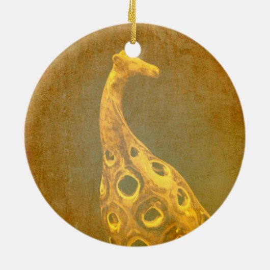 Giraffe Abstracte kerstversiering Keramisch Ornament (Achterkant)