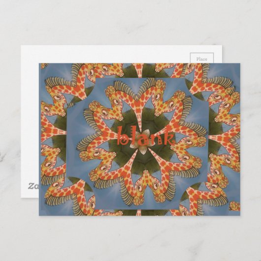 Giraffe Abstracte kunst Print Briefkaart (Voorkant / Achterkant)