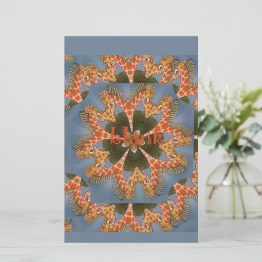 Giraffe Abstracte kunst Print Briefpapier (Staand voorkant)