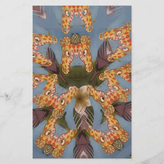 Giraffe Abstracte kunst Print Briefpapier (Voorkant)