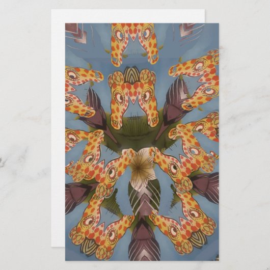 Giraffe Abstracte kunst Print Briefpapier (Voorkant / Achterkant)