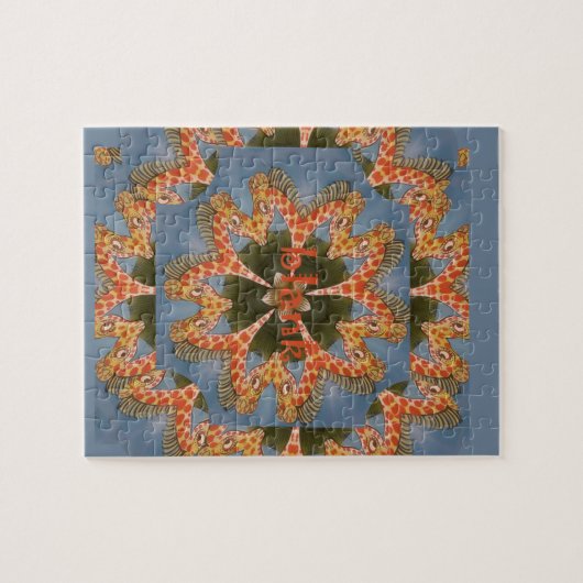 Giraffe Abstracte kunst Print Legpuzzel (Horizontaal)