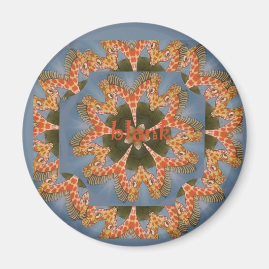 Giraffe Abstracte kunst Print Magneet (Voorkant)