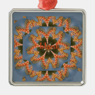 Giraffe Abstracte kunst Print Metalen Ornament