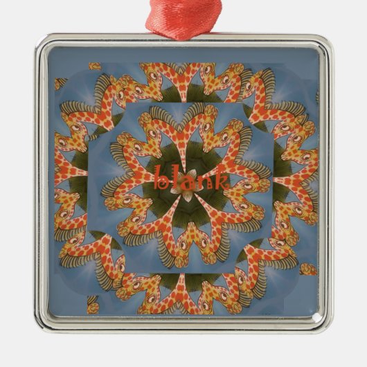 Giraffe Abstracte kunst Print Metalen Ornament (Voorkant)