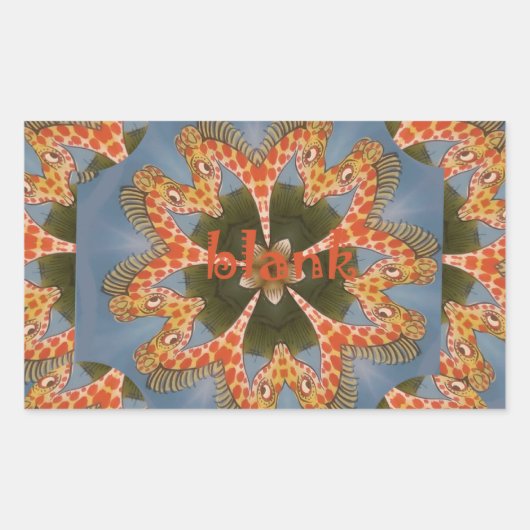 Giraffe Abstracte kunst Print Rechthoekige Sticker (Voorkant)