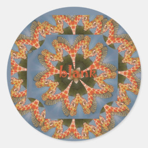 Giraffe Abstracte kunst Print Ronde Sticker