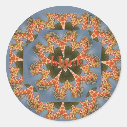 Giraffe Abstracte kunst Print Ronde Sticker (Voorkant)
