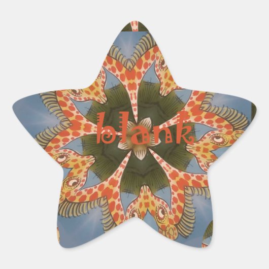 Giraffe Abstracte kunst Print Ster Sticker (Voorkant)