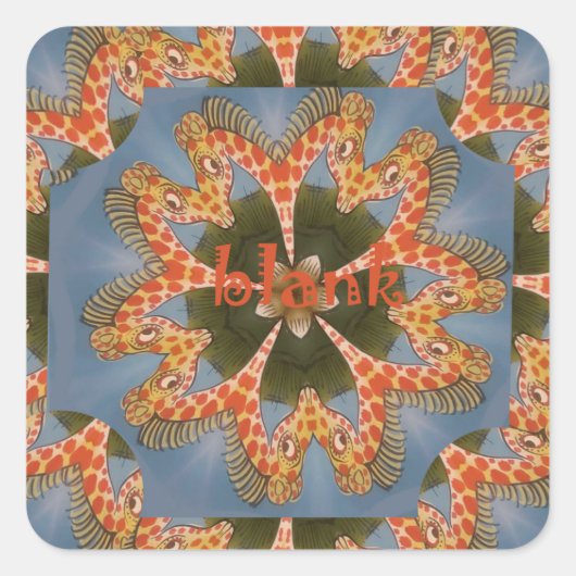 Giraffe Abstracte kunst Print Vierkante Sticker (Voorkant)