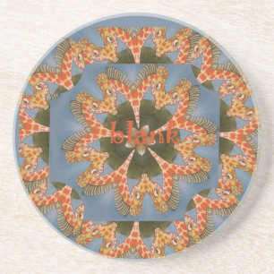 Giraffe Abstracte kunst Print Zandsteen Onderzetter