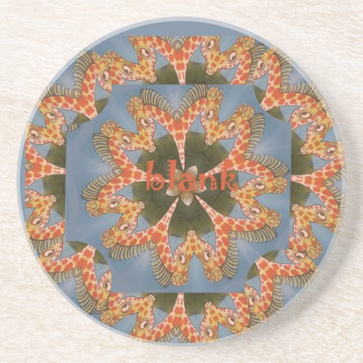 Giraffe Abstracte kunst Print Zandsteen Onderzetter (Voorkant)