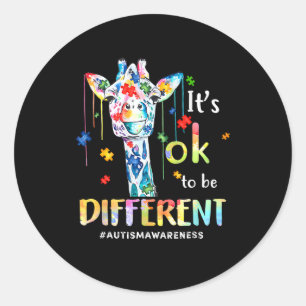 Giraffe Acceptatie Kinderen Jongens Meisjes Het Is Ronde Sticker