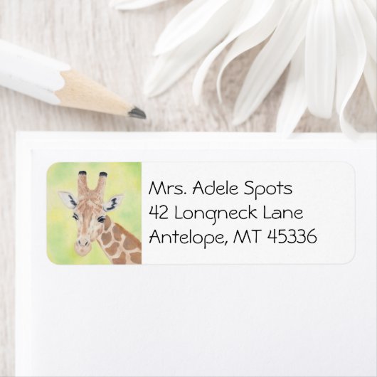 Giraffe adreslabel etiket (Insitu)