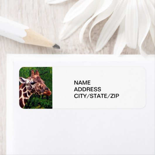GIRAFFE ADRESLABEL POSEREN ETIKET (Insitu)